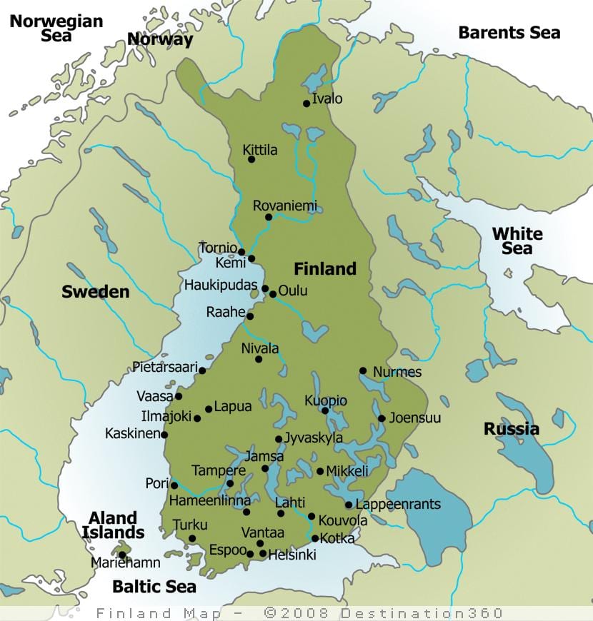 Žemėlapis kempingas Suomija