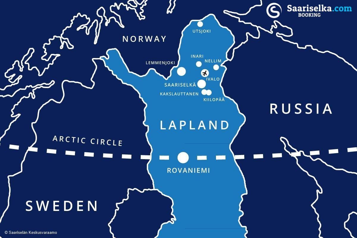 žemėlapis saariselka Suomija