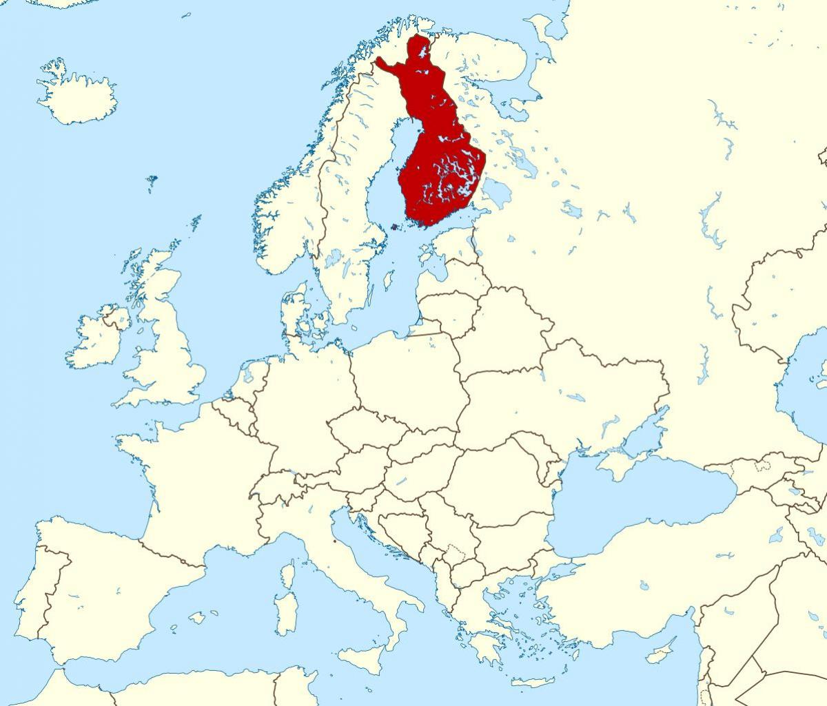 pasaulio žemėlapis, kuriame Suomija