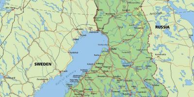 Žemėlapis poliarinio rato Suomija