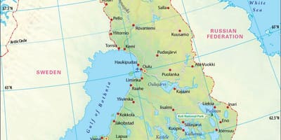 Žemėlapis Suomijos geografija