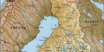 Žemėlapis Suomija topografinis