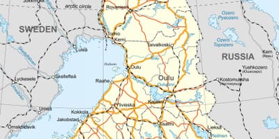 Žemėlapis Suomijos politinė